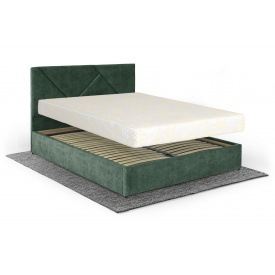 Ліжко з матрацом Петунія 160х200 (Смарагдовий, велюр, підйомний механізм, ніша) IMI