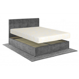 Ліжко з матрацом Лаванда 160х200 (Темно-сірий, велюр, без підйомного механізму) IMI