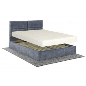 Ліжко з матрацом Орхідея 160х200 (Сірий, велюр, без підйомного механізму) IMI