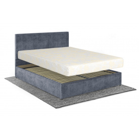 Ліжко з матрацом Лаванда 160х200 (Сірий, велюр, підйомний механізм, ніша) IMI