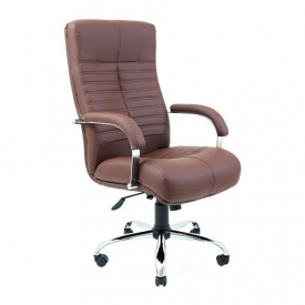 Офисное кресло руководителя Richman Orion VIP Хром M2 AnyFix Натуральная Кожа Lux Италия Коричневый