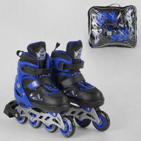 Роликовые коньки Best Roller (30-33) PU колёса, свет на переднем колесе, в сумке Blue/Black (98929)