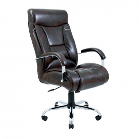 Офисное кресло руководителя Richman Magister VIP Хром M2 AnyFix Натуральная Кожа Lux Италия Коричневый