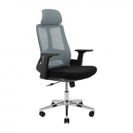 Офисное кресло руководителя Richman Token Хром M1 Tilt Черно-серый