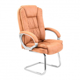 Офисное кресло руководителя Richman California VIP CF Хром Натуральная Кожа Lux Италия Светло-коричневый