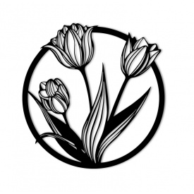 Декоративне Панно на стіну Квіти-Тюльпани pn181 68х68 см