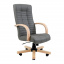 Офисное кресло руководителя Richman Atlant VIP Wood M3 MultiBlock Натуральная Кожа Lux Италия Серый Херсон
