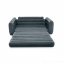 Флокированный диван трансформер 2 в 1, с электрическим насосом Intex 66552-3, 203 х 224 х 66 см Черный Лосиновка