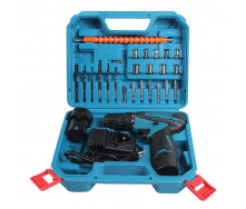 Шуруповерт аккумуляторный Tool-X Cordless Drill с набором насадок 12В 1.5Ач в чемодане