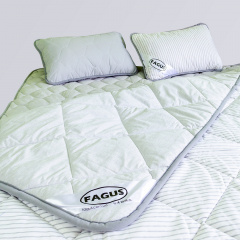 Комплект для сну євро 180х200 Fagus "MAXI" з вовни мериносів колір Сірий/Білий у сіру смужку Херсон