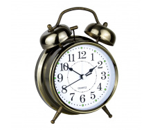 Годинник настільний Clock з будильником Моен Класік Тихий хід 16х11, 5х5, 5 см Бронзовий (16283)