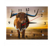 Годинники настінні ДомАрт СГ2 Тур Рік бика Тихий хід 20х25х5 см (25595)