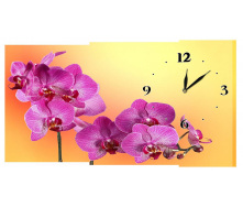 Настінний годинник на полотні Декор Карпати c23 Орхідеї (qzLD20962)