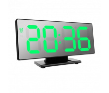 Електронний настільний цифровий годинник VST-3618L з LED підсвічуванням зеленого кольору Чорний