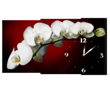 Настінний годинник на полотні Декор Карпати C22 Орхідея (npGo43131)