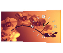 Настінний годинник на полотні Декор Карпати ch27 Орхідея (LWkP95268)