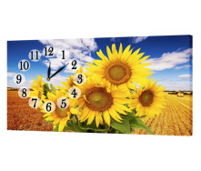 Настінний годинник ProfART на полотні 30 x 53 см Соняшники (17_S)