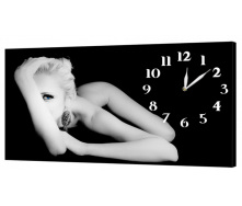 Настінний годинник ProfART на полотні 30 x 53 см Дівчина (12_S)