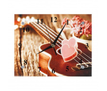Годинники Настінні ДомАрт СГ2 Романтика з гітарою Подарункові Тихий хід 20х25х5 см (21973)