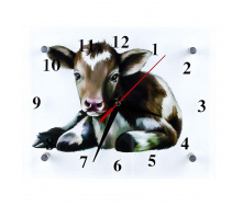 Годинники настінні ДомАрт СГ2 Рік бика Бичок-малюк Тихий хід 20х25х5 см (25596)