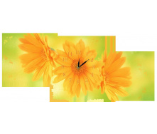 Настінний годинник Декор Карпати s27T Літні квіти Зелений/Жовтий (jAbN12716)