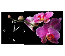 Настінний годинник на полотні Декор Карпати 02 Орхідея (rqtd57902)