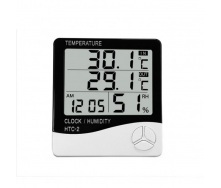 Домашня цифрова метеостанція з виносним датчиком на температуру годинник, будильник HTC-2 гігрометр та термометр