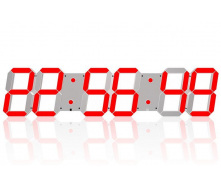 Великий настінний LED годинник CHKOSDA червоні цифри години/хвилини/секунди 67х15 см