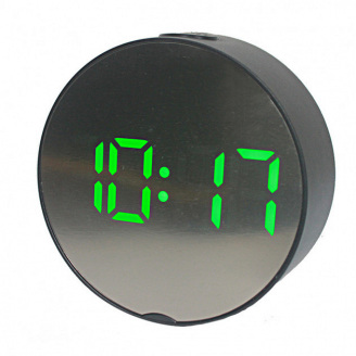 Годинник настільний дзеркальний із зеленим підсвічуванням HLV DT-6505 5427 Black