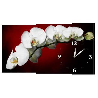 Настінний годинник на полотні Декор Карпати C22 Орхідея (npGo43131)