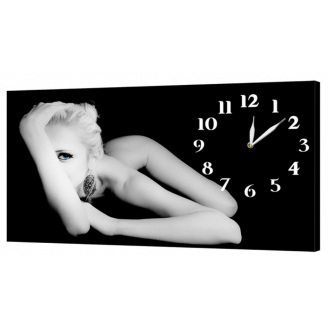 Настінний годинник ProfART на полотні 30 x 53 см Дівчина (12_S)
