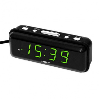 Настільний годинник з будильником цифровий VST LED VST-738-2 Чорний (20053100295)