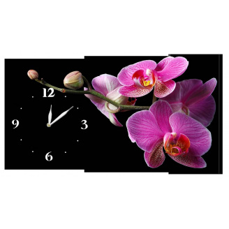 Настінний годинник на полотні Декор Карпати 02 Орхідея (rqtd57902)