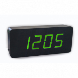 Електронний настільний годинник VST LED WOODEN CLOCK 865 Чорний (258632)