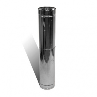 Труба-подовжувач 1 м 100/160 мм нержавіюча сталь/нержавеющая сталь 1 мм двостінний елемент