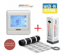 Нагревательный мат Grayhot 2,3м²/345Вт/150 Вт/м² электрический теплый пол под плитку с сенсорным программируемым терморегулятором E91