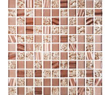 Мозаика стеклянная Kotto Keramika GM 8006 C3 Brown Sahara S1/Brown Silver S6/Brown Silver 300х300 мм