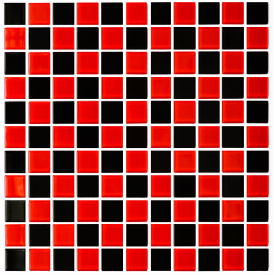 Мозаика стеклянная Kotto Keramika GM 4003 CC Black/Red M 300х300 мм