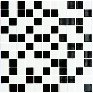 Мозаика стеклянная Kotto Keramika GM 4001 C2 Black/White 300х300 мм