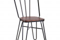 Металевий стілець Clapton чорний з дерев'яним сидінням гевея колір під горіх