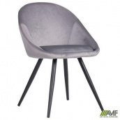 Стілець-крісло AMF Mary ніжки black м'який silver обідній для кафе ресторану для вітальні