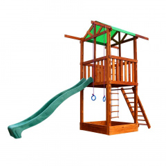 Игровая детская площадка SportBaby Babyland-1 деревянная с пластиковой горкой и песочницей Жмеринка