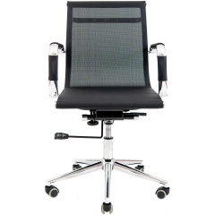 Офисное кресло Richman Кельн-LB хром черное невысокая спинка-сетка Полтава