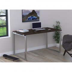 Письменный стол Loft-design Q-135х70х76 см ножки металл-Хром столешница лдсп Венге темный-корсика Днепр