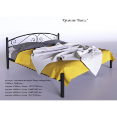 Ліжко Віола Tenero 160х200 см двоспальне металеве чорне на ніжках Надвірна