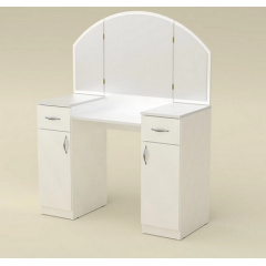 Туалетный столик Компанит Трюмо-4 дсп белого цвета с зеркалом и ящиками Кропивницкий