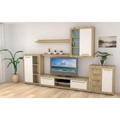 Модульная мебель для гостиную Компанит МГ-1-A цвет дсп дуб-сонома-комби наборная Бушево