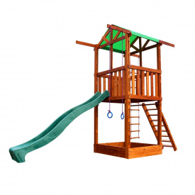 Ігровий дитячий майданчик SportBaby Babyland-1 дерев'яний з пластиковою гіркою та пісочницею