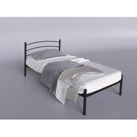 Одномісне ліжко Маранта-міні Tenero 80х200 см чорна металева з поголов'ям на ніжках