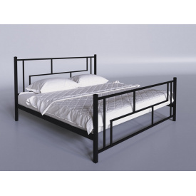 Двуспальная кровать металлическая Амис Tenero 180х200-190 см черная лофт